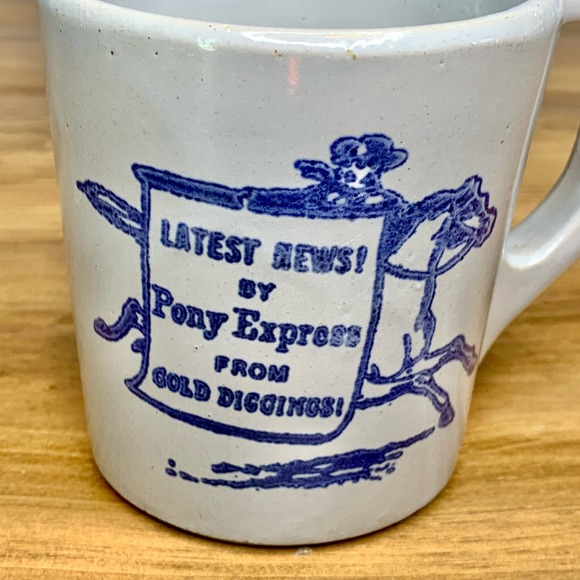 Vintage WSG Monmouth Pottery Western Pony Express USA Gold Diggings - Picture 3 of 12